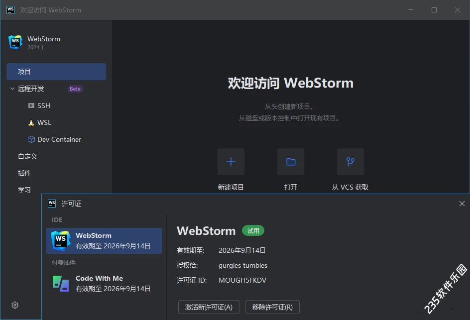 JetBrains WebStorm 2024.1.0 中文激活版